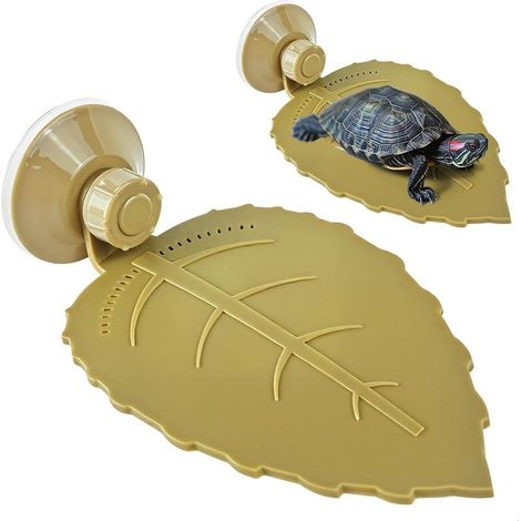 Plateforme Tortue d'eau, Terrasse de Repos de Tortue, Escalade pour Petits Reptiles Triton, Terrasse Animal Aquarium Quai Habitat Reptile, Ventouse Forte Flottante (1/5)