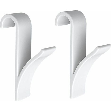 Set mit 2 Heizkörperhaken für Handtuchwärmer. Weiße Heizkörperhaken aus Kunststoff. (1/4)