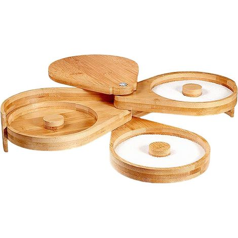 Pot à sel en bambou avec couvercle pour épices et sel, idéal pour la cuisine et le rangement des condiments. Usage domestique. 4,46 (12) (1/5)