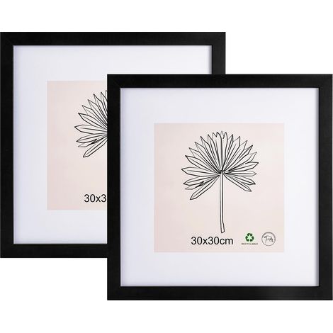 30x30cm Cadre Photo Noir,passe-partout,acrylique anti-reflet, lot 2 (1/5)
