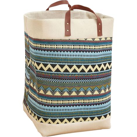 Panier à linge, sac à provisions en jute, grande capacité, panier de rangement pour vêtements sales, seau coloré pour la maison (1/5)