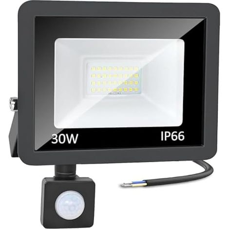 Projecteur extérieur LED Detecteur de Mouvement 30W, 3000LM Spot LED Extérieur IP66 étanche Projecteur blanc froid 6500K, Eclairage pour jardin cour Garage (1/5)