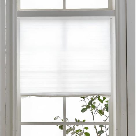 1 Store enrouleur plissé, sans perçage, brise-vue, protection solaire, pour fenêtre, salle de bain (1/5)