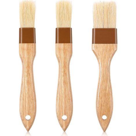 Juego de brochas de cocina - brochas versátiles para hornear - 3 piezas - pelo natural (1/5)