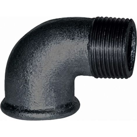 Winkelstück verformbar 90°, 26x34, männlich weiblich schwarz kleiner Radius