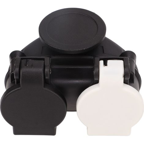 Adaptateur prise remorque 13 broches vers 7 broches double socket convertisseur pour toutes prises remorque 12V ABS cuivre noir (1/5)