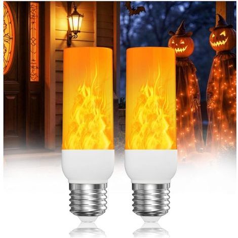 Lampadine LED E27 effetto fiamma, luce sfarfallante da esterno da 3W, bianco caldo 1300K con 3 modalità di illuminazione per Halloween, casa, giardino, feste, decorazioni per matrimoni. (1/5)