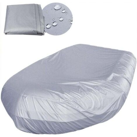 Couverture de Bateau Gonflable,Bâche de Bateau de Protection de Housse Capot au Soleil (Gray,270 x 165 x 46cm)