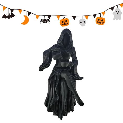 Décoration Jardin Déesse Gothique Figurine Gothique Effrayante en Robe Décor d'étagère de déesse Pour Halloween Étagère Maison Table Bureau Bibliothèque Pièce Coin Salle De Lectur (1/5)