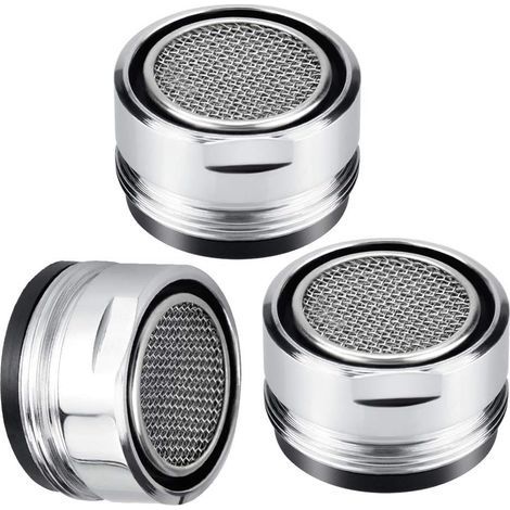3 Pièces Embout Robinet Salle de Bain 24mm, Mousseur Robinet Economie Eau, Embout Robinet Cuisine avec Joint D'étanchéité, Économiseurs d'Eau Robinet pour Lavabo, Salle de Bain, Cuisine (1/5)