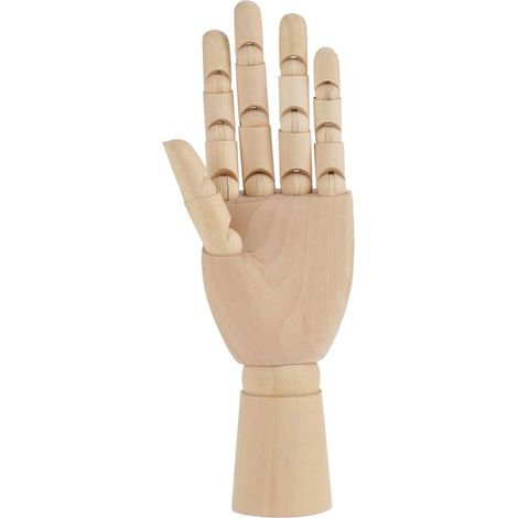Modelo de mano de madera, maniquí de madera esculpido a mano, modelo articulado de artista del cuerpo femenino (10 pulgadas a la izquierda)