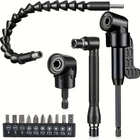 Kit d'accessoires pour foret à angle droit, comprenant un adaptateur de douille et un adaptateur de foret. (1/5)