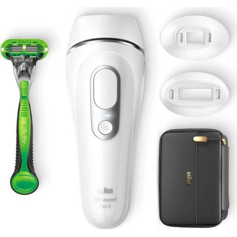 Braun Silk·expert Pro 5 PL5145 - IPL Pour Homme. Épilateur Lumiere Pulsée a Domicile. Blanc/Argent (1/5)