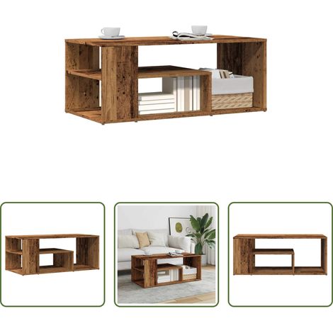 Table basse vieux bois - Table d'appoint vieux bois 100x50x40 cm bois d'ingénierie (1/5)