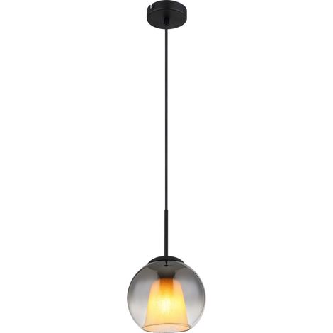 Globo - lámpara colgante - BARRY - negro - vidrio - Ø 20cm - E27