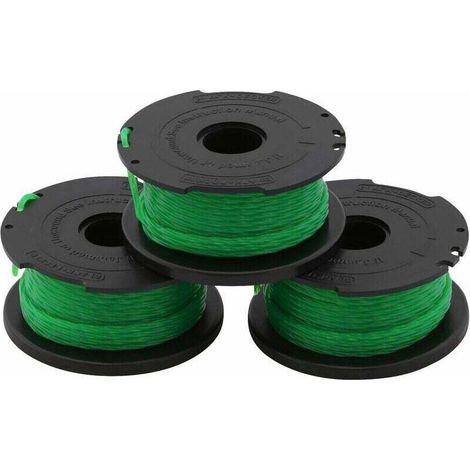 Confezione da 3 rotoli compatibili con il filo per decespugliatore BLACK+DECKER A6486-XJ Reflex da 6 m (2 rotoli + 1 rotolo omaggio)