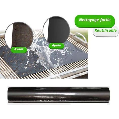 Tapis de Cuisson Barbecue Lot de 6 - Anti-adhérent Réutilisable Fibre de Verre Téflon 40 x 32,5 cm 0,2 mm Résistant 260°C (1/5)