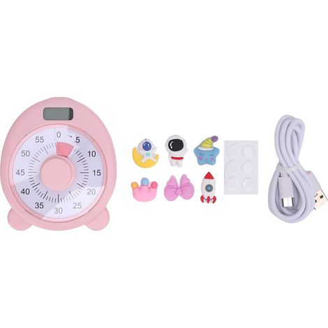 Temporizador Visual Mecánico y Digital, Recargable USB con Alarma Silenciosa, Pantalla Intuitiva 99 Min – Ideal para Cocina y Estudio (1/5)