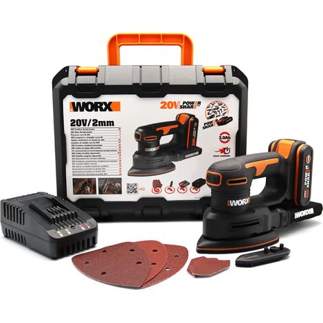 Worx WX822 Levigatrice di finitura 20V con 1 battteria da 2.0Ah (1/5)