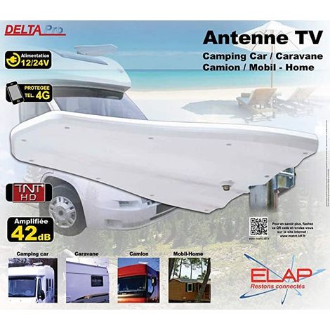 Antenne TNT VHF UHF Tonna Delta Pro – Gain 42 dB – Angle de sélection précis – Fixation mât Ø 30 à 50 mm – Pour réception optimale – Antarion