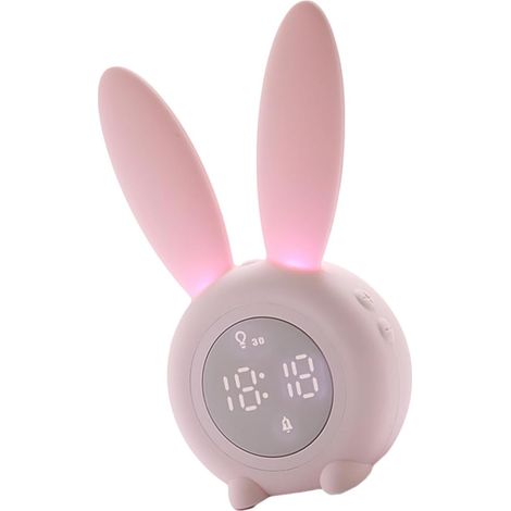 Réveil de Bureau Mignon Lapin Rose avec Veilleuse LED Alarme Silencieuse Rechargeable USB Affichage Numérique Fonction Snooze Suspendre Murale Chambre Garçon et Filles et Déco (1/5)