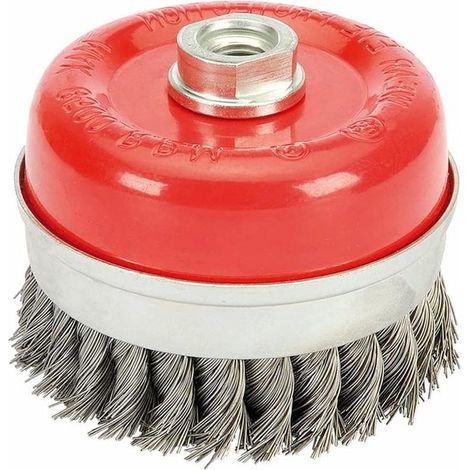 Spazzola a tazza in filo zigrinato da 100 mm x M14 per Expert 41450