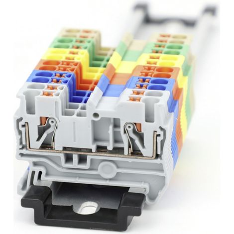 TRU COMPONENTS TC-JPT4 Grey Durchgangsklemme 6.2 mm Schnellanschluss Polzahl: 2 0.2 mm² 4 mm² Grau