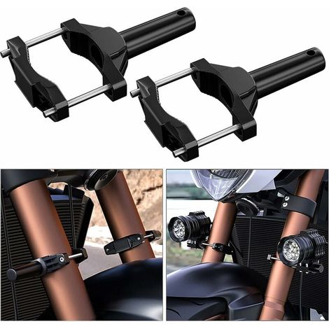 Ulisem Betterlife - 2 soportes para faros delanteros de motocicleta, abrazaderas de montaje para luces todoterreno, soportes de extensión para parachoques universales de motocicleta (1/5)