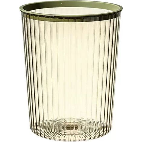 Poubelle Grande Capacité Design Anneau de Pression PET Vert 21x26cm pour Cuisine Bureau (1/5)
