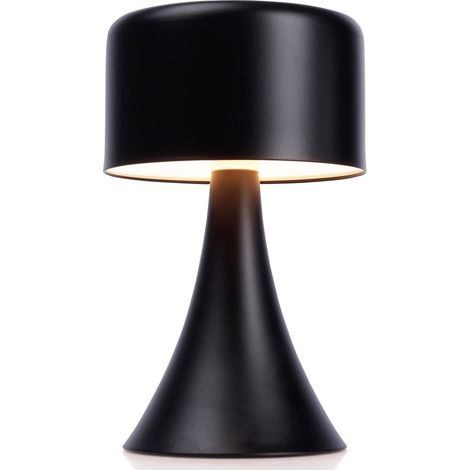 Lampada da tavolo nera senza fili con 8 led per casa e ufficio