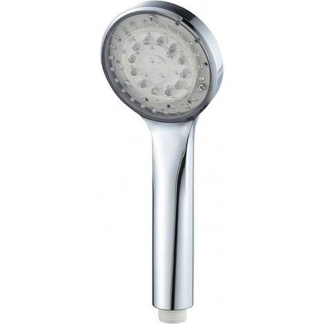 Verchromte Einstrahl-Handbrause mit LED-Leuchten – Lumy-Serie (1/2)