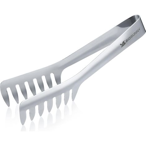 1 Pince à pâtes, Acier inoxydable, Dents effilées, Poignée ergonomique, Cuisine et service (1/5)