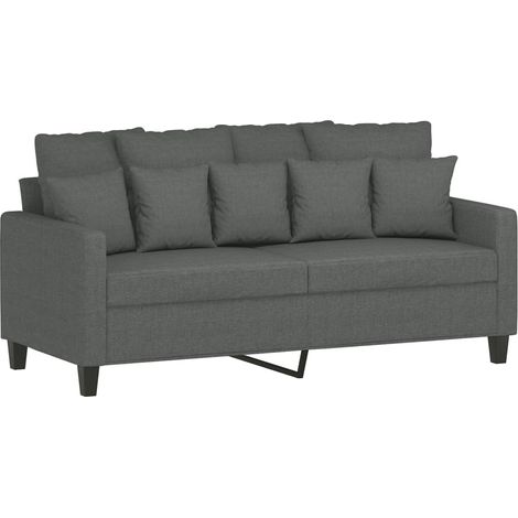 Sofá de 2 plazas de tela gris oscuro 140 cm vidaXL (1/5)