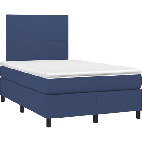 Maison Exclusive - Sommier à lattes de lit avec matelas bleu 120x190 cm tissu (1/5)