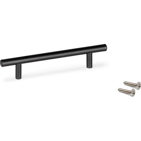 Maniglia per mobile Miami, L 220 mm, interasse 160 mm, Verniciato nero, Acciaio inossidabile, 10 pezzi 9175414 EMUCA (1/4)