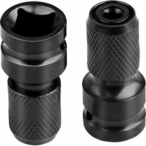 Embout Visseuse Douille a Choc, Aptateurs de Douille 1/2" Carré à 1/4" Hexagonal, pour clé à liquet à Impact et Douille de porte-embout de tournevis - 2 Pièces (1/5)