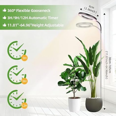 Plant Lamp, LED Grow Light, Full Spectrum Plant Grow Lights, Height Adjustable for Indoor Plants (1/4)