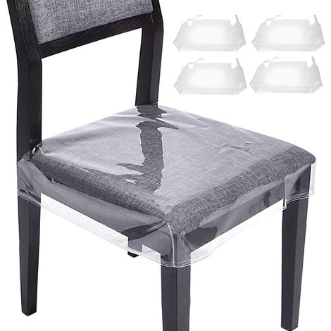 Housses de chaise en PVC transparent - Imperméables - Résistantes aux rayures - Pour chaises de salle à manger - Imperméables - Pour salle à manger (1/5)