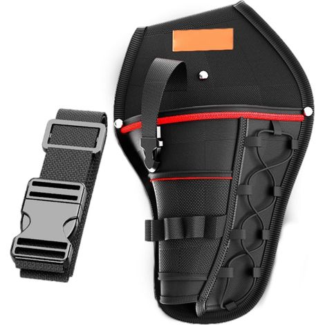 Étui pour perceuse, sac en toile pour électricien, porte-perceuse à ceinture, organiseur multipoches, sac pour clé à chocs avec ceinture, 30 x 19,5 cm (1/5)