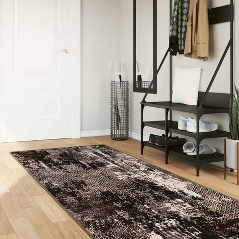 vidaXL  Rug Runner  MARSA Black 100 x 250 cm Polyester and PVC