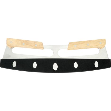 Couteau à pizza professionnel lame en acier inoxydable trempé de qualité alimentaire, coupe-pizza manuel double poignée avec protecteur (1/5)