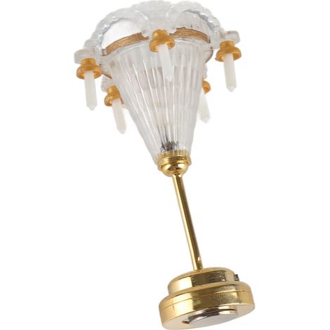 Lustre miniature à l'échelle 1/12, lampe de plafond décorative miniature aux couleurs vives avec 5 bougies LED pour maison de poupée (1/5)