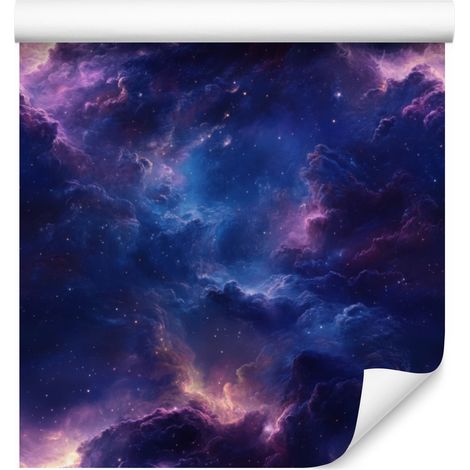 Papier peint aquarelle galaxie bleu marine, bas indigo 50x1000 cm (1/5)