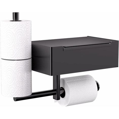 Toilettenpapierhalter, Toilettenpapierhalter mit Feuchtpapierhandtuchbox, 2 in 1 perforierter selbstklebender Toilettenpapierhalter für Badezimmer und Toilette, Küche, Schlafzimmer 1 Stück (FLITI-Mode (1/4)