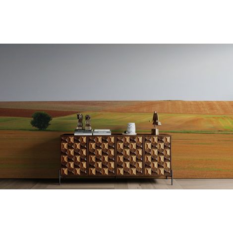Papier peint campagne – Champs agricoles minimalistes - 150 x 250 cm (1/2)