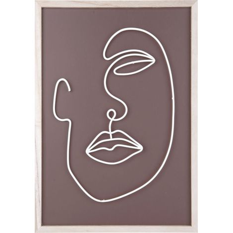 Décoration murale avec motif de visage en métal, ART LINE (1/4)