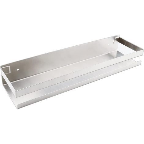 Étagère Cuisine Sans Percage 40 cm Organisateur Rangement Épices Mural Adhésif Acier Inoxydable 304 Support Multifonction Cuisine Salle de Bain (1/5)