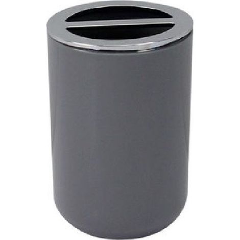 Cleafe - Portaspazzolini Bicchiere Accessori Bagno 2 Fori Grigio Silver Contenitore 79893 - (1/2)