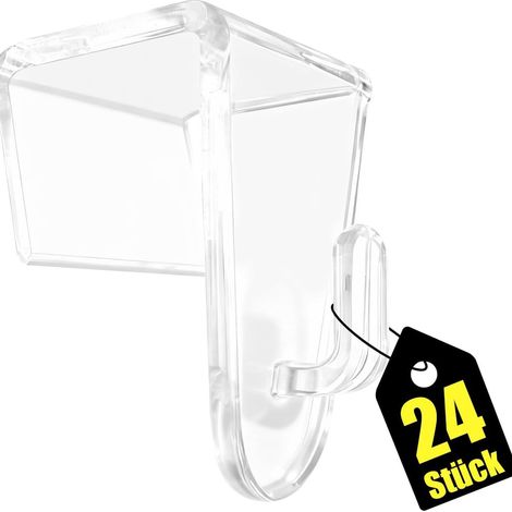 24-piece pack of invisible transparent window hooks for curtains/aromatherapy holders/window treatments, nail-free three-in-one (1/5)