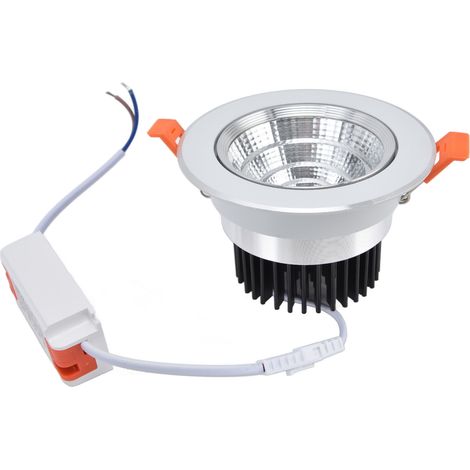 Projecteur LED COB 7W (6000K) blanc froid, luminaire encastré pour décoration intérieure, spot orientable, trou de perçage 95mm, tension 100-264V, diamètre 4.3 pouces. (1/5)